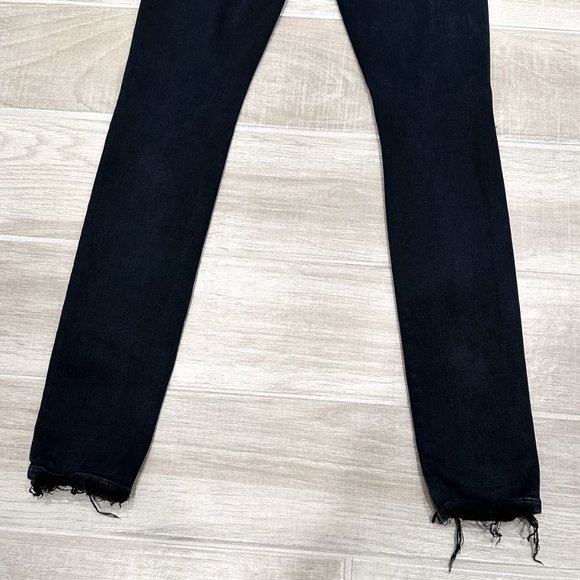 Agolde Sophie Hi Rise Skinny Jeans in Ruthless Dark Washed Black Blue Denim - Picture 8 of 14